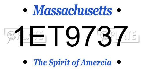 1ET9737 Massachusetts License Plate