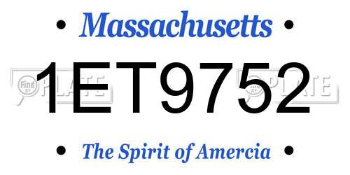 1ET9752 Massachusetts License Plate