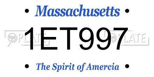 1ET997 Massachusetts License Plate