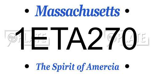 1ETA270 Massachusetts License Plate