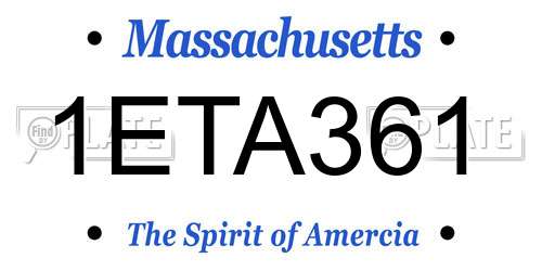 1ETA361 Massachusetts License Plate