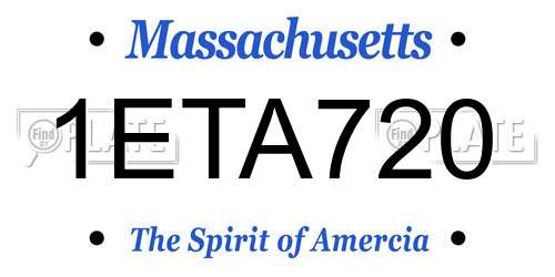 1ETA720 Massachusetts License Plate