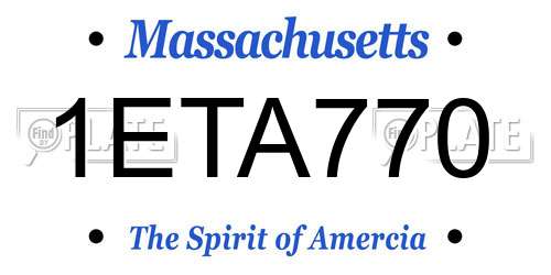 1ETA770 Massachusetts License Plate