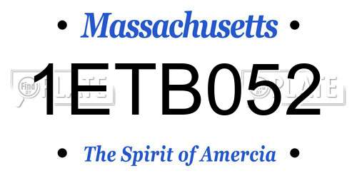 1ETB052 Massachusetts License Plate