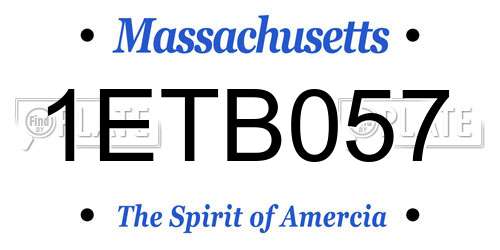 1ETB057 Massachusetts License Plate