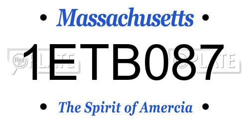 1ETB087 Massachusetts License Plate