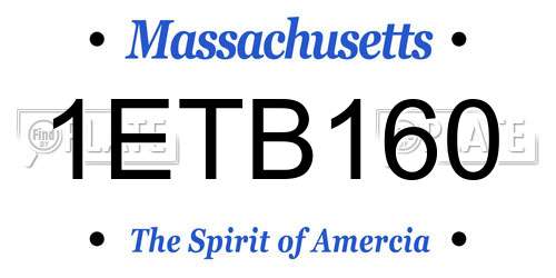 1ETB160 Massachusetts License Plate