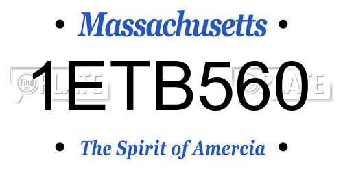 1ETB560 Massachusetts License Plate