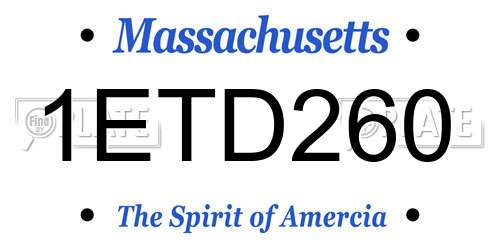 1ETD260 Massachusetts License Plate