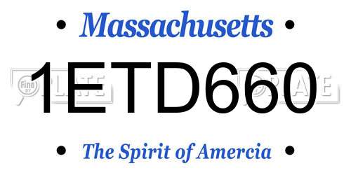 1ETD660 Massachusetts License Plate