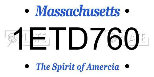 1ETD760 Massachusetts License Plate