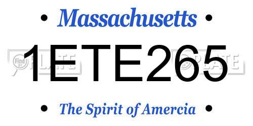 1ETE265 Massachusetts License Plate