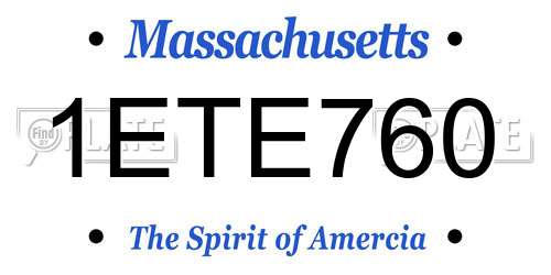 1ETE760 Massachusetts License Plate
