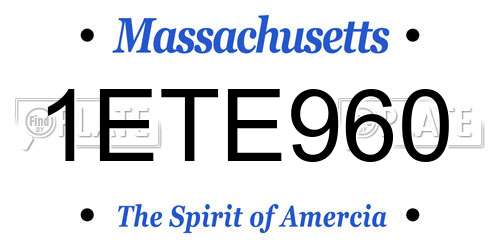 1ETE960 Massachusetts License Plate