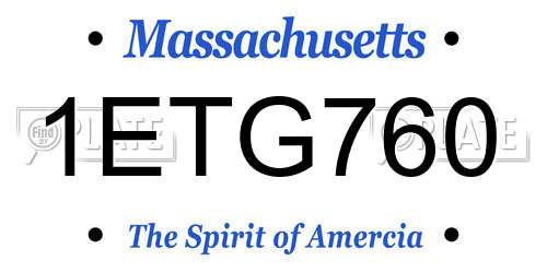 1ETG760 Massachusetts License Plate