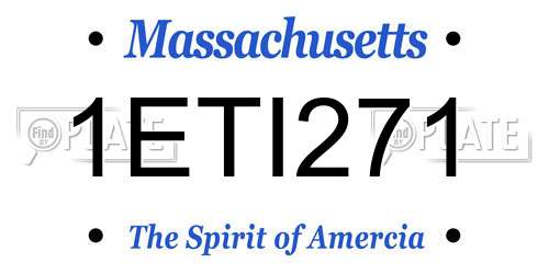 1ETI271 Massachusetts License Plate