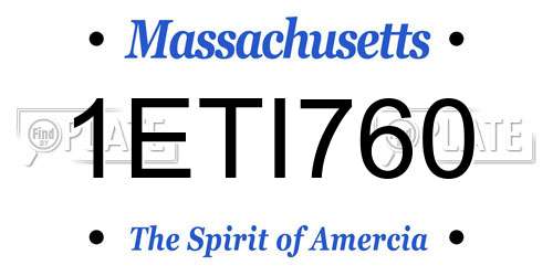 1ETI760 Massachusetts License Plate