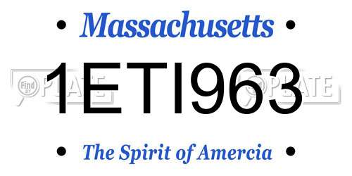 1ETI963 Massachusetts License Plate