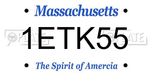 1ETK55 Massachusetts License Plate