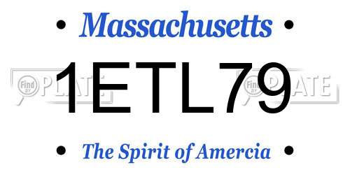 1ETL79 Massachusetts License Plate