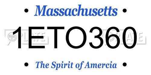 1ETO360 Massachusetts License Plate