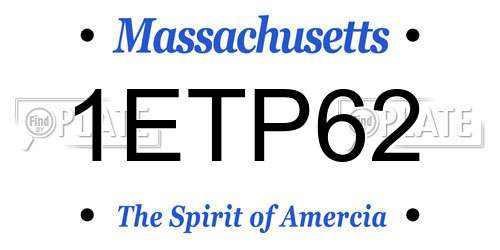 1ETP62 Massachusetts License Plate