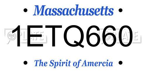 1ETQ660 Massachusetts License Plate