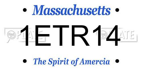 1ETR14 Massachusetts License Plate