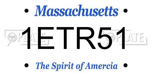 1ETR51 Massachusetts License Plate