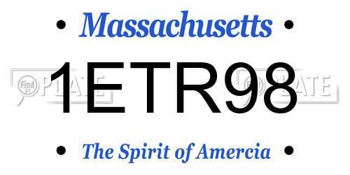 1ETR98 Massachusetts License Plate