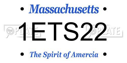 1ETS22 Massachusetts License Plate