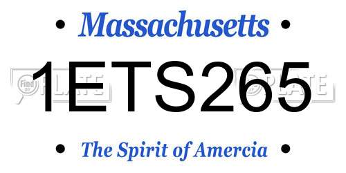 1ETS265 Massachusetts License Plate
