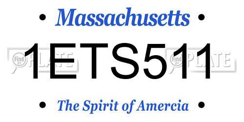 1ETS511 Massachusetts License Plate