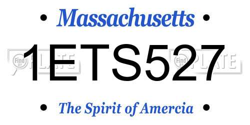 1ETS527 Massachusetts License Plate