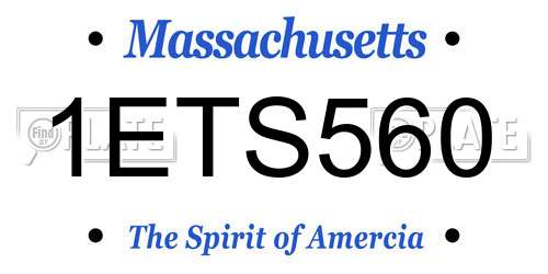1ETS560 Massachusetts License Plate