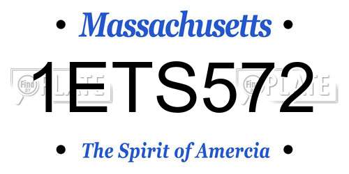 1ETS572 Massachusetts License Plate