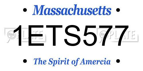 1ETS577 Massachusetts License Plate