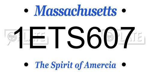 1ETS607 Massachusetts License Plate