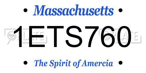 1ETS760 Massachusetts License Plate