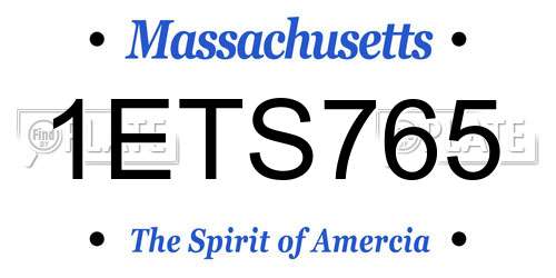 1ETS765 Massachusetts License Plate