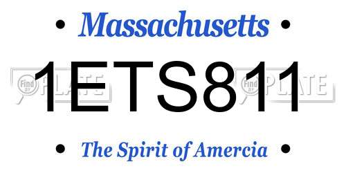 1ETS811 Massachusetts License Plate