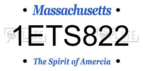 1ETS822 Massachusetts License Plate