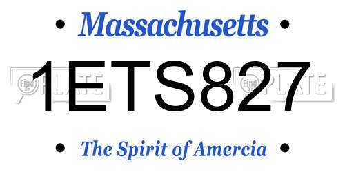 1ETS827 Massachusetts License Plate