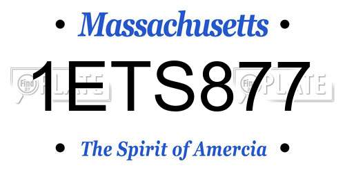 1ETS877 Massachusetts License Plate
