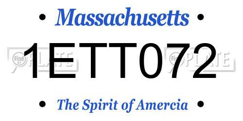 1ETT072 Massachusetts License Plate