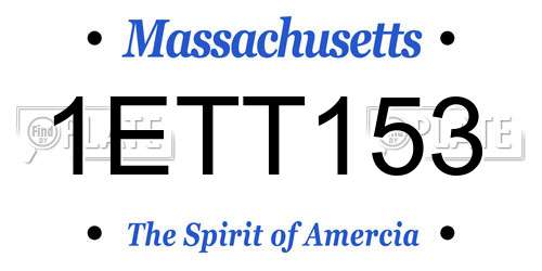 1ETT153 Massachusetts License Plate