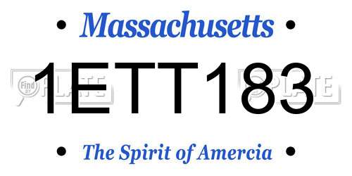 1ETT183 Massachusetts License Plate