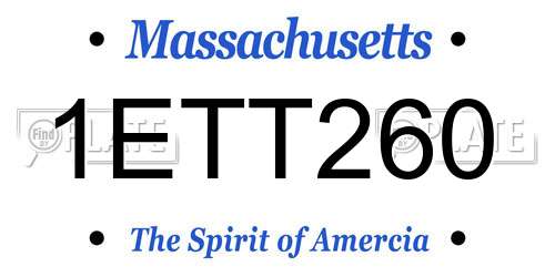 1ETT260 Massachusetts License Plate