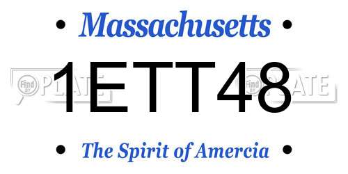 1ETT48 Massachusetts License Plate