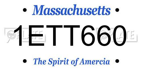 1ETT660 Massachusetts License Plate